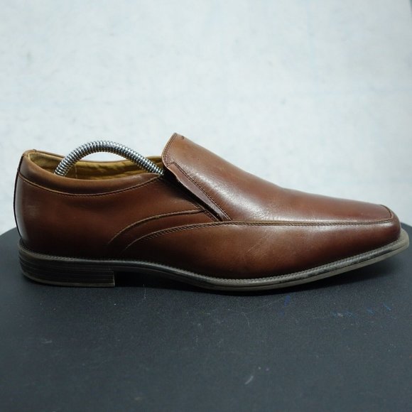 Florsheim Forum 14154-221 Loafers Shoes Men's Size 9.5 D Cognac Slip On Leather - Picture 2 of 10